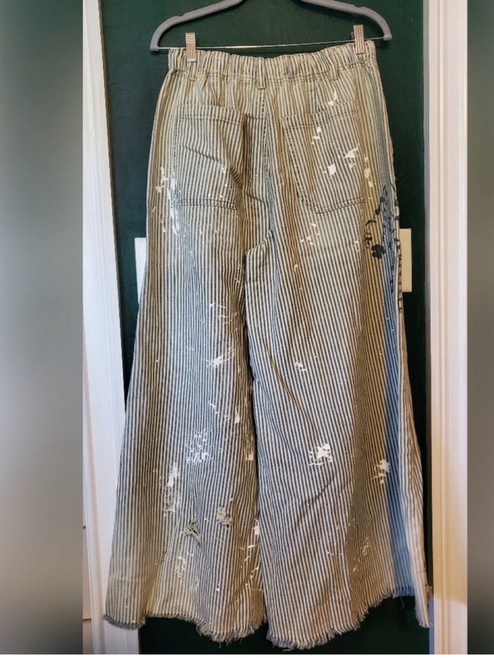 Free People We The Free Clover Wide Leg pants in Sun Printed Railroad RARE🦄🌞 - Picture 6 of 13